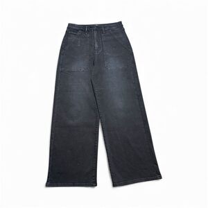 Y2K Barrel Jeans Women’s 29/8 High Rise Utility Soft Grunge Ballon Leg Denim